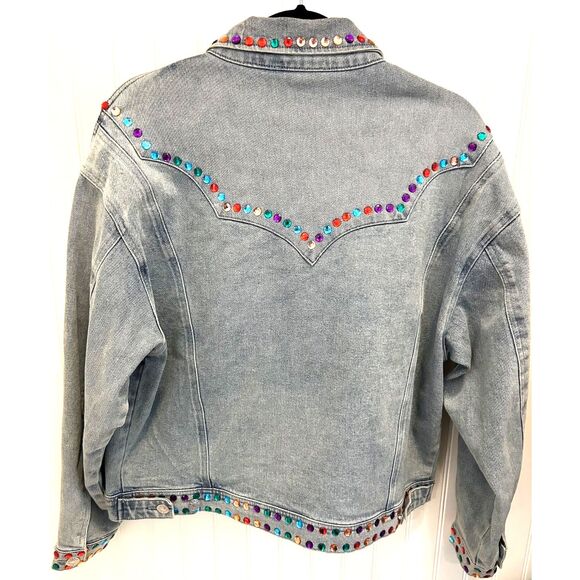 Blush Boutique Sequined Denim Jacket - Size Medium - Picture 2 of 5